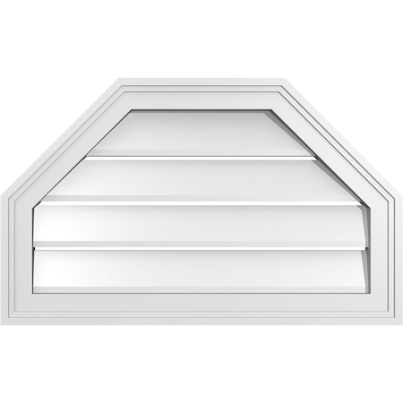 Octagonal Top Surface Mount PVC Gable Vent W/ 2W X 1-1/2P Brickmould Frame, 26W X 16H